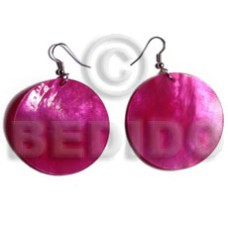 dangling 30mm fushia pink round hammershell