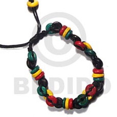 rasta wax cord macrame bracelet  7 8mm coco pokalet  adjustable