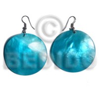 dangling 30mm aqua blue round hammershell