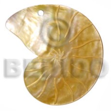snail mother of pearl shell (MOP) with design 45mm