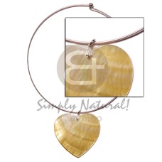 nickel free silver hoop ring with heart mother of pearl shell (MOP)