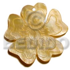 45mm mother of pearl shell (MOP) flower with design