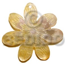 45mm mother of pearl shell (MOP) flower with design
