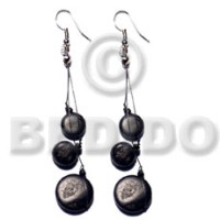 dangling 10mm and 15mm black coco sidedrill