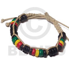 rasta wax cord macrame bracelet  7 8mm coco pokalet  adjustable