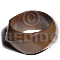 twisted chunky bangle  mocca brown  grained,sanded,stained and