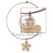 nickel free silver hoop ring with hammershell flower