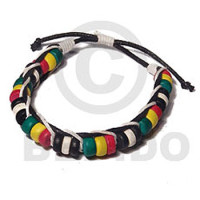 rasta wax cord macrame bracelet  7 8mm coco pokalet  adjustable