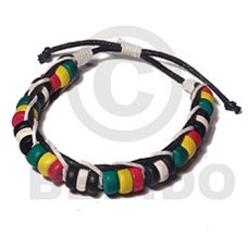 rasta wax cord macrame bracelet  7 8mm coco pokalet  adjustable