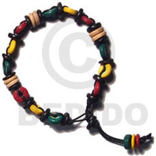 rasta wax cord macrame bracelet  7 8mm coco pokalet  adjustable