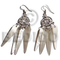 dangling 40mmx8mm hammershell sticks in silver metal