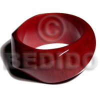 twisted chunky bangle  flashy red  grained,sanded,stained and