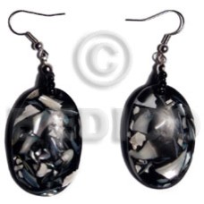 dangling 36mmx24mm oval laminated troca chips in