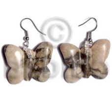 dangling 25mmx30mm stone butterfly
