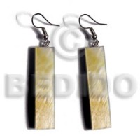 dangling 40mmx10mm mother of pearl shell (MOP) bar with 5mm black