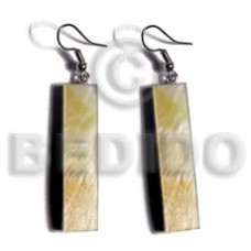 dangling 40mmx10mm mother of pearl shell (MOP) bar with 5mm black