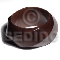 twisted chunky bangle  dark brown  grained,sanded,stained and