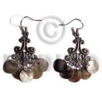 dangling 10mm round blacklip in oxidized