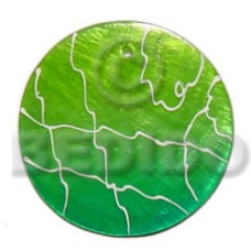 35mm round graduated lime green capiz with