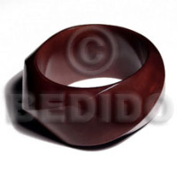 twisted chunky bangle  reddish brown  grained,sanded,stained a