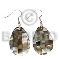 dangling 35mmx30mm teardrop brownlip blocking with resin