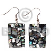 dangling rectangular 35mmx25mm laminated paua hammershell combination