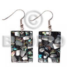 dangling rectangular 35mmx25mm laminated paua hammershell combination