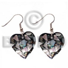 dangling heart 35mm laminated paua hammershell combination with