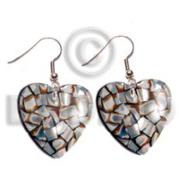 dangling heart 35mm laminated cowrie tiger shells