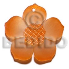 graduated orange 30mm hammershell flower with grooved