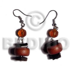 dangling 15mmx8mm disc robles wood beads with
