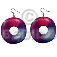 dangling 35mm round wavy wood ring with