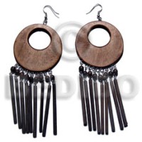 dangling 50mm round natural black wood with