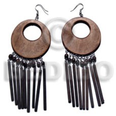 dangling 50mm round natural black wood with