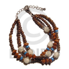 3 layers 2 3mm coco pokalet brown with wood saucer and buri seeds combination