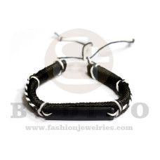 macrame black bracelet with 48mm acrylic black id  adjustable bracelet