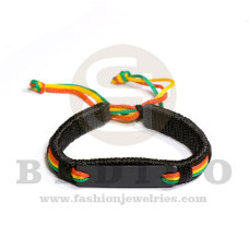 macrame rasta bracelet with 48mm acrylic black id  adjustable bracelet