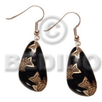 dangling 40mmx28mm natural wood in black ,