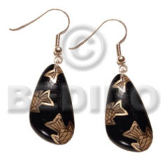 dangling 40mmx28mm natural wood in black ,