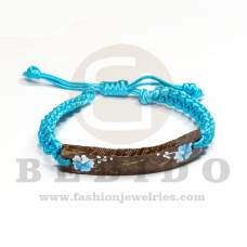macrame friendship bracelet braided torquise with 50mm coco id  adjustable bracelet