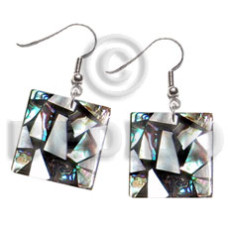 dangling flat 20mmx20mm square black resin