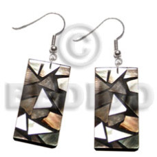 dangling flat 30mmx15mm rectangular black resin with
