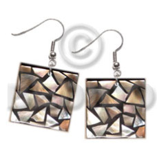 dangling flat 20mmx20mm square black resin with