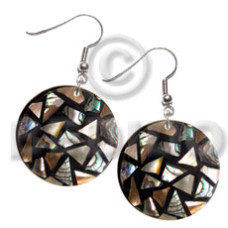 dangling flat round 35mm black resin with