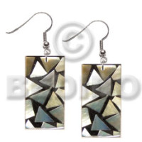 dangling flat 30mmx15mm rectangular black resin with