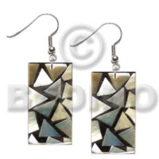 dangling flat 30mmx15mm rectangular black resin with