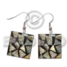 dangling flat 20mmx20mm square black resin with