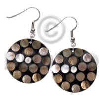 dangling flat 35mm black round resin laminated