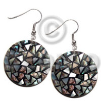 dangling flat 35mm black round resin laminated