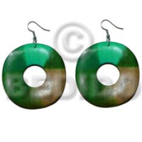 dangling 35mm round wavy wood ring with